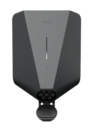 Easee charger with the front cover open