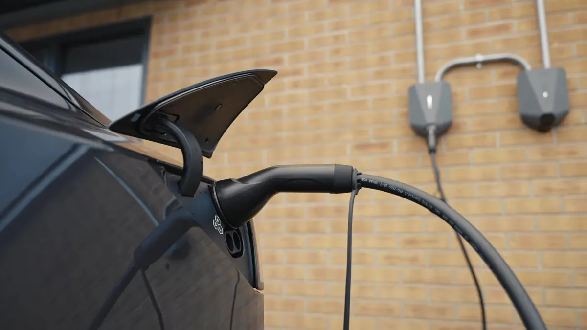 Electric vehicle charging at Modulift's commercial premises.